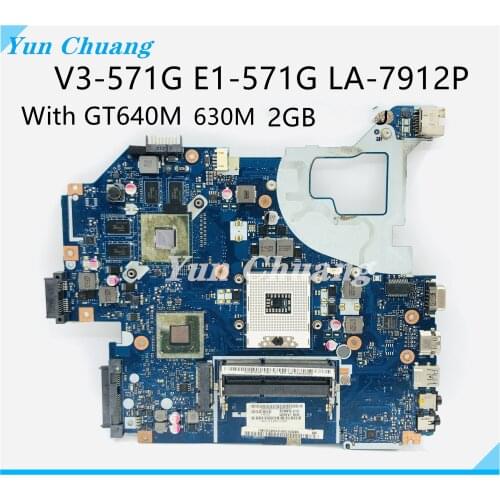 Q5wv1 Q5WVH LA-7912P motherboard For Acer aspire V3-571 V3-571G E1-571G Laptop Motherboard HM77 With GT630M GT640M 2GB GPU DDR3