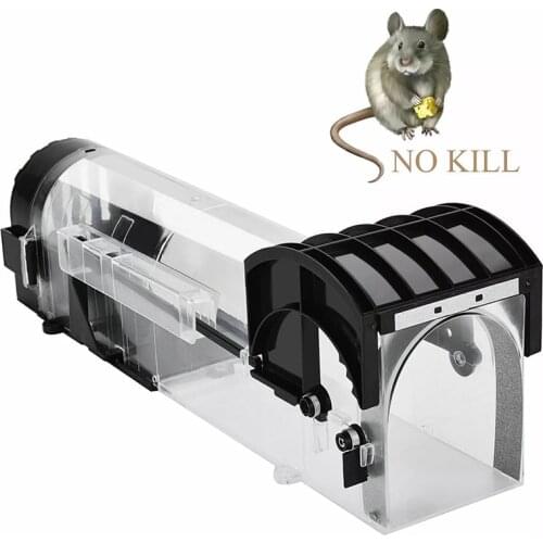 Reusable Smart Mouse Trap Humane Clear Plastic No Kill Rodents Catcher Mice Piege Rat Live Trap For Indoor Outdoor Pest Control