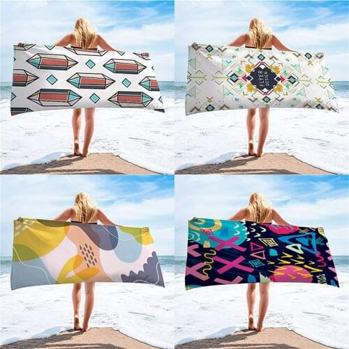 Fashion Cartoon Rainbow Digital Print Series Beach Towel Summer Outdoor Swimming Travel Adult Children Absorbent Bath Towel