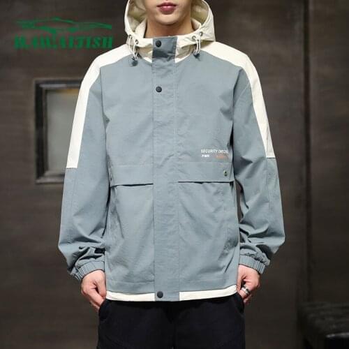 Hawaifish brand Jacket men 2021 spring and Autumn high quality Hooded coat male youth student hot sale casual Mens Clothes