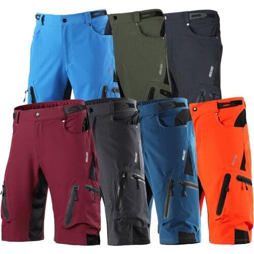 Lixada Mens Cycling Shorts MTB Riding Shorts Breathable Outdoor Sports Loose Fit Shorts with Zippered Pockets Running Clothes