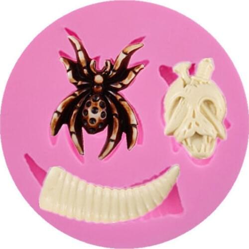 New Halloween series, spider fondant cake silicone mold, chocolate, mousse, DIY kitchen baking tools, cake dessert clay mold