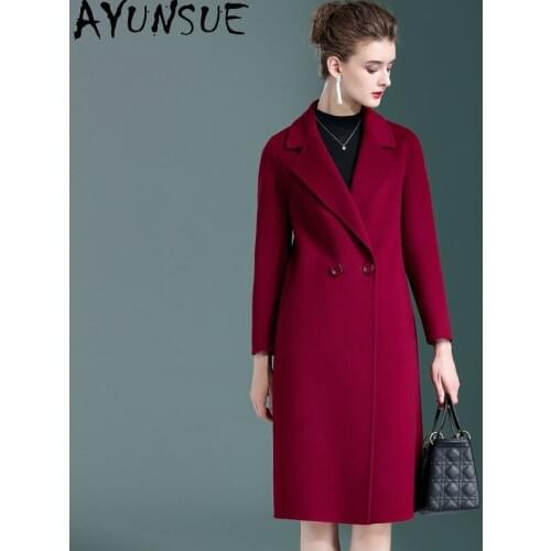AYUNSUE 100% Wool Coat Female Jacket Womens Clothing 2020 Autumn Winter Elegant Korean Vintage Ladies Coats and Jackets 2105