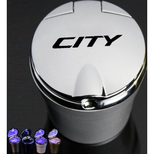 For Honda CITY Odyssey CRV HRV Legend VTi car logo ashtray car with LED light car ashtray car ashtray trash box Creative ashtray
