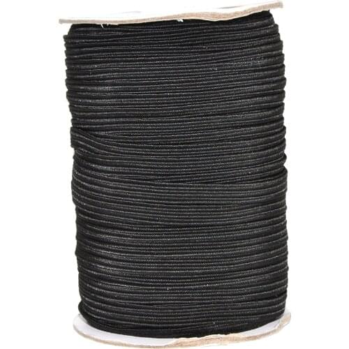 Flat Elastic Band, Multifunctional Use For Weaving And Knitting Stretch Band Rope Roll (0.6cm180m, Black)