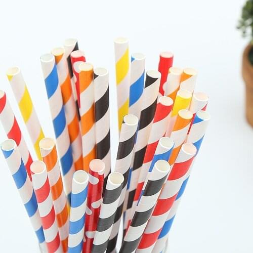 25Pcs Drinking Straws Stripe Biodegradable Disposable Juice Paper Straws Wedding Birthday Party Decoration Baby Shower Supplies