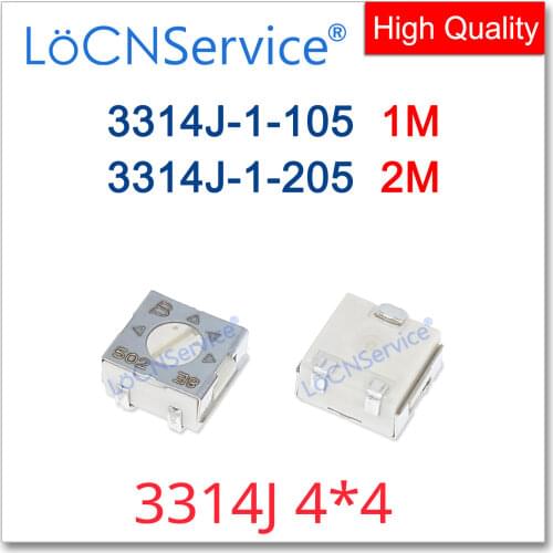 50PCS 500PCS BOURNS 3314J 4*4 1M 2M Origin High Quality Trimming Potentiometer 3314J-1-105E 3314J-1-205E