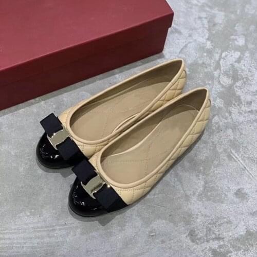 Luxury Designer Womens Shoes Genuine Leather Flats Shoes Casual Shoes For Women Butterfly-Knot Mixed Colors Ballets Flats