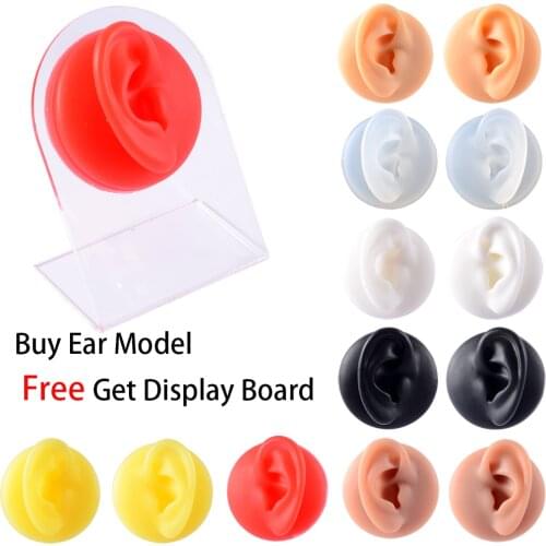1Pc Brand New Silicone Ear Model Practice Piercing Tools Used For Headphone Accessories Display Free Get Display Board Jewelry