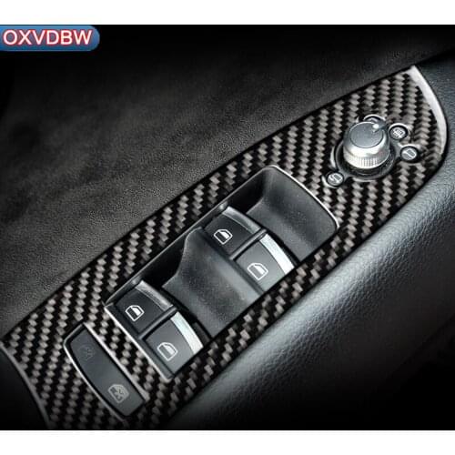 Carbon Fiber Car Protector Window Switch Control Panel Auto Stickers For Audi Q7Interior Decoration2008-2015 LHD RHD Accessories