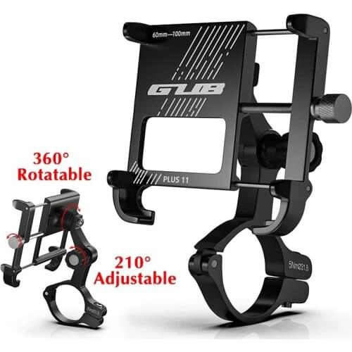 GUB Aluminum Bicycle Phone Holder MTB Road Bike Phone Holder Motorcycle USB Power Support Handlebar Clip Stand For 3.5" to 7.5"