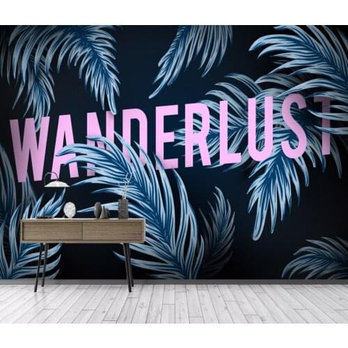Custom background wall tropical plants banana leaf living room bedroom background wallpaper 3d wallpaper mural wall for