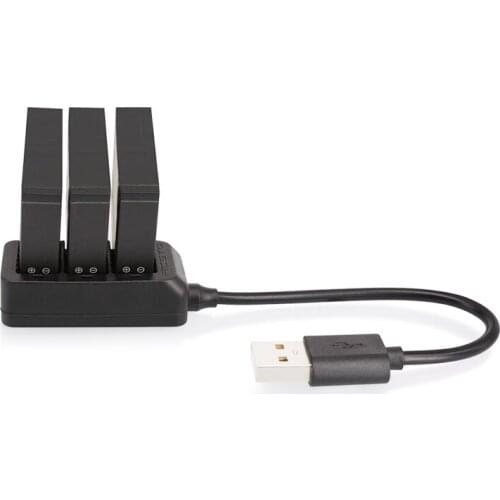 3 in 1 USB Charger for Insta360 ONE X Panoramic Camera 1050mAh LiPo Battery Charging Hub USB Port Cable Three Battery Charger