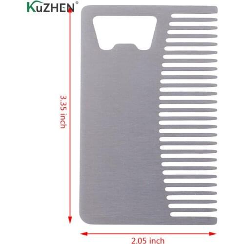 1pc Stainless Steel Beard Comb Portable Mustache Hair Beard Care Comb With Bottle Opener Beard/Hair Styling Tool New