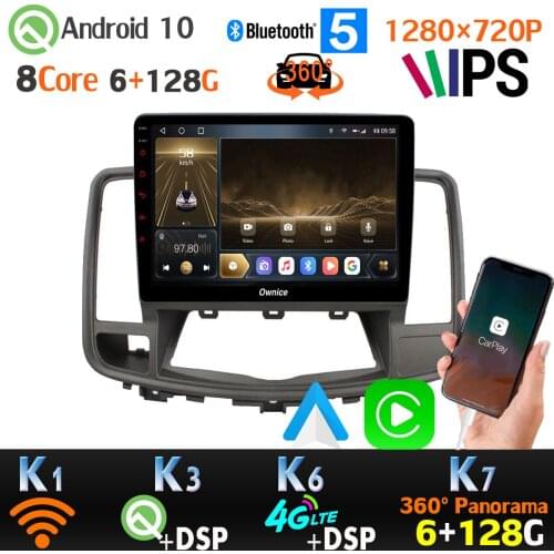 1280*720 Android 10 PX6 Car Multimedia Player For Nissan Teana J32 GPS Radio 4G LTE WiFi DSP HDMI 360 4*AHD Camera SPDIF CarPlay