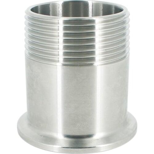 2" DN50 Stainless Steel SS304 Sanitary Male Threaded Ferrule OD 77mm Pipe Fitting fit 2.5" Tri Clamp in Pipe Fittings f