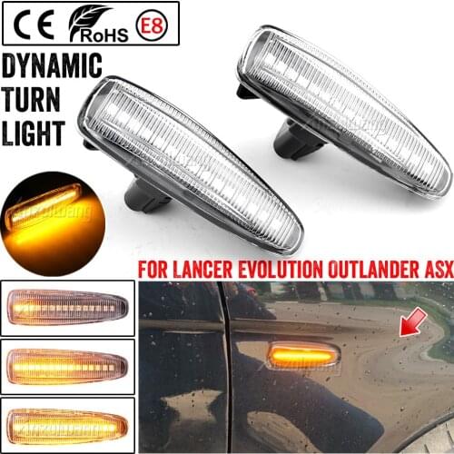 2pcs For Mitsubishi Outlander Sport Lancer Mirage Montero Pajero ASX Dynamic LED Side Marker Turn Signal Repeater light lamp