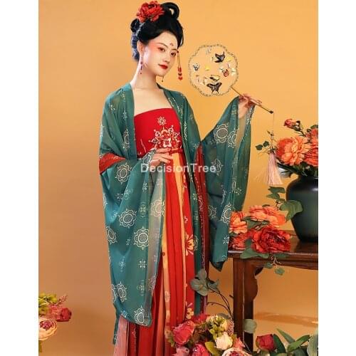 2021 hanfu dress girl chinese style embroidery women traditional costume folk dance dress vintage fairy performance clothing