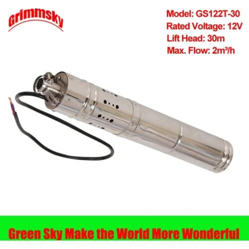 2m3/h 30m lift head 140W 3inch Built-in MPPT solar pump 12v