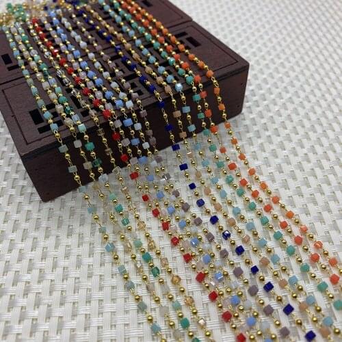 2x2mm Crystal Handmade Copper Chain Crafts Decoration 1 Meter DIY Making Ladies Necklace Bracelet Jewelry Accessories Wholesale