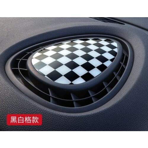 3D Glue Decal for Central Air Outlet MIN MI Windshield Mouth Modification Sticker Checker Union Jack Car Accessories Refit