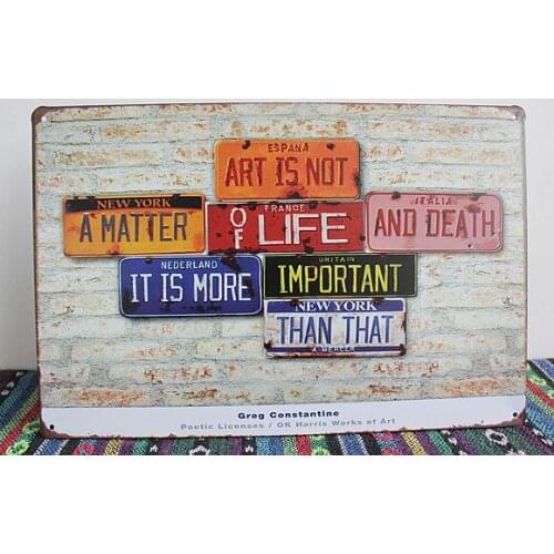 50pcs/lot Metal Sign shabby chic Poetic Licenses painting Antique Metal Art Poster Garage Tin Sign Home Club Bar Cafe Wall Decor