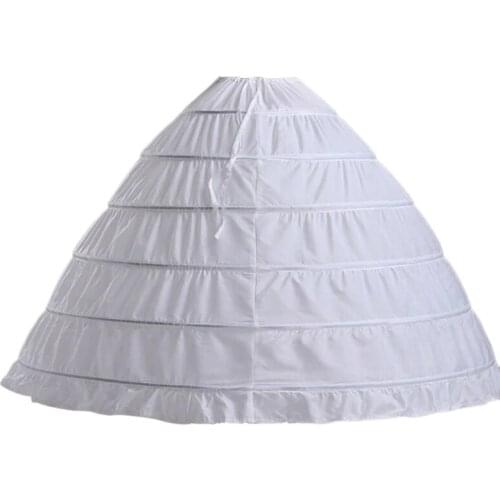 6 Hoops Petticoats Bustle Ball Gown Wedding Dress Underskirt Bridal Crinolines