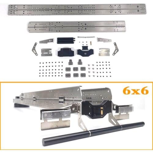 6X6 Stainless Steel Main Beam and Vice Beam for 1/14 Tamiya RC Truck Tipper Scania MAN Benz Actros Volvo Car Diy Parts
