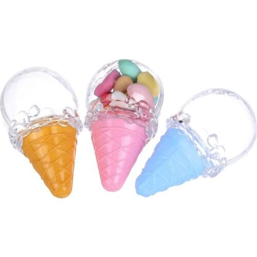 8pcs Creative Festive Supplies Wedding Gift Wedding Candy Box Custom Ice Cream Round Plastic Transparent Candy Packaging Box