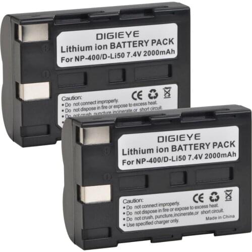 2000mAh NP-400 NP400 D-LI50 DLI50 Battery for Pentax K10D K20D, Konica Minolta DiMAGE A1, A2, Dynax 5D, 7D, Maxxum 5D, 7D
