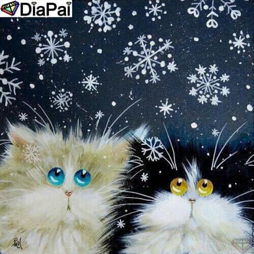 DiaPai 5D DIY Diamond Painting 100% Full Square/Round Drill "Cartoon cat" Diamond Embroidery Cross Stitch 3D Decor A23632