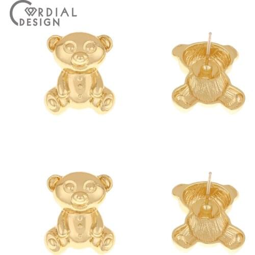 Cordial Design 50Pcs 16*18MM Jewelry Accessories/Earrings Stud/Animal Shape/DIY Making/Jewelry Findings & Components/Hand Made