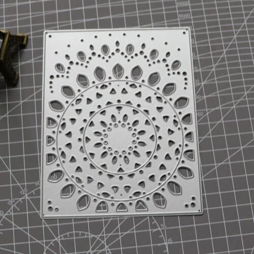 Flower Rectangle Background Metal Cutting Dies for Scrapbooking Steel Craft Die Cut Embossing Paper Card Album