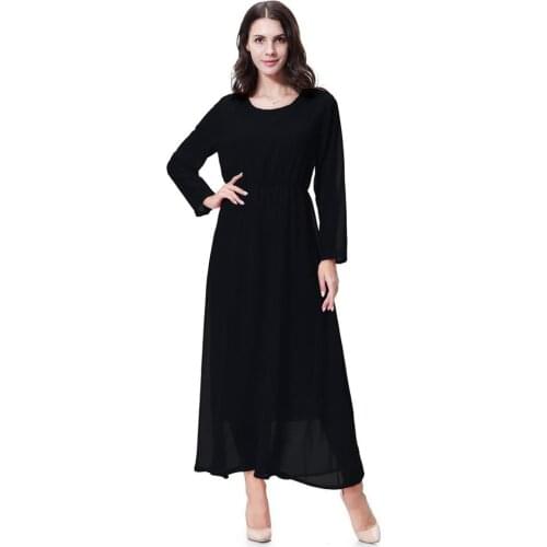 Long black dress turkey clothes vestido islamico modest dresses hijab kleid abaya muslim gandoura jalamia robe algerienne abyo