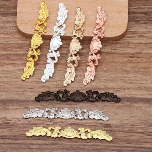 20Pcs 6 color 7x78mm Filigree Wraps Flower Connectors Metal Crafts Gift Decoration DIY Findings Jewelry Making