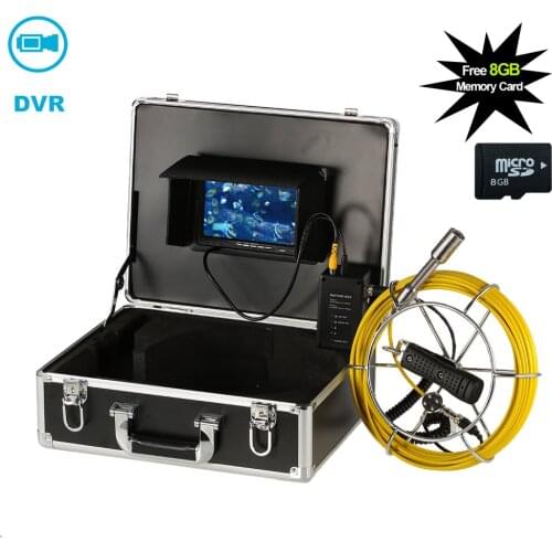 20M Fiberglass Cable 7 Inch LCD Pipe Inspection Camera For Pipe video Inspection Snake Video Camera System
