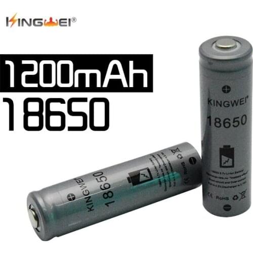 KingWei 100% Brand New Gray 1200mAh 3.7v 18650 Li-ion Rechargeable BatteryHigh Quality Battery