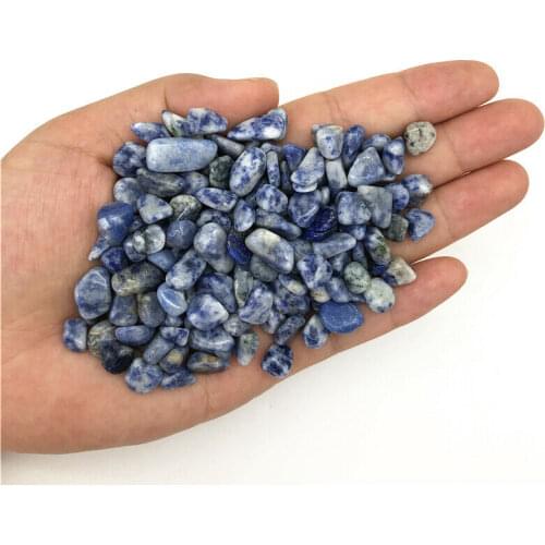 Beautiful 50g Natural Blue Dot Point Crystal Gravel Polished Tumbled Stones Healing Decor Natural Quartz Crystals