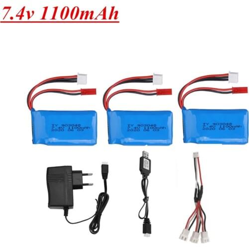 7.4V 2S lipo Battery For Wltoys V353 A949 A959 A969 A979 k929 7.4v 1100mAh 903048 Battery Charger Set For RC toys Car parts
