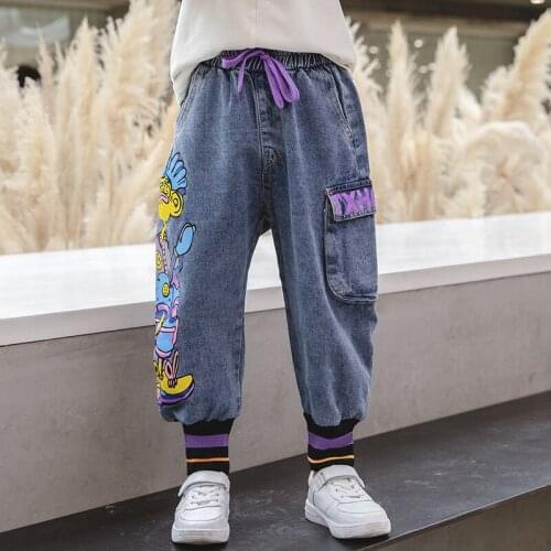 Fashion Baby Spring Autumn Jeans Pants For Boys Children Kids Trousers Clothing High Quality Teenagers 2021