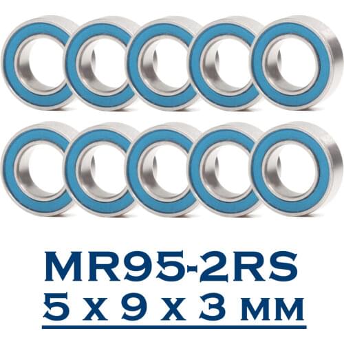MR95RS Bearing ABEC-3 (10PCS) 5*9*3 mm Miniature MR95-2RS Ball Bearings RS MR95 2RS With Blue Sealed L-950DD