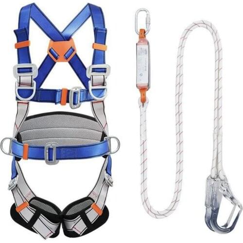 Outdoor Climbing Harness Waist Support Half Body Safety Belt Support Body Harness Aerial Survival Equipment W/ Hook & Rope