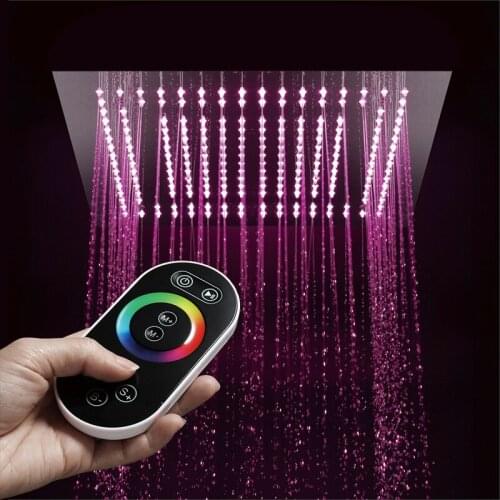 HIDEEP Bathroom Rain Showerheads Rainfall Remote Control LED Light Square 16" Embedded Ceiling Mounted Shower Head SUS304