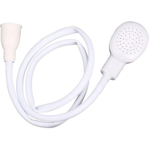 White Hair Shower Water Spray Head Hose Tube Bathroom Shampoo Bath Mixer Tap