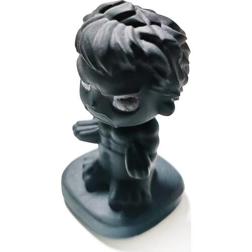 Natural Obsidian Cartoon Doll Figurine Hand Carved Quartz Baby Dolls Statue Crafts Healing Crystal Stone Home Decoration Gift