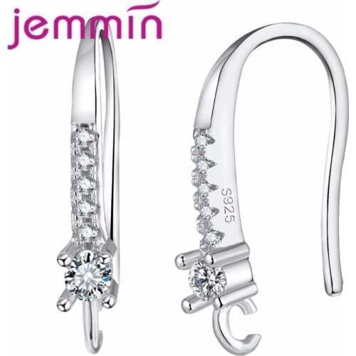 New Arrival Simple Hooks for Ear 925 Sterling Silver Crystal Jewelry Findings for Women DIY Earring Marking 10PCS