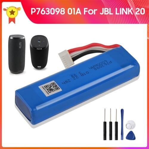 Original Replacement Battery P763098 01A for JBL Link 20 Link20 6000mAh Bluetooth Speaker Genuine Battery