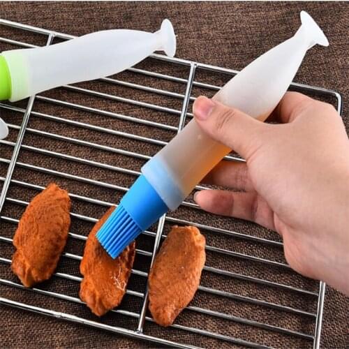 Barbecue Brush High Temperature Oil Brush Food Grade Silicone Baking Cooking BBQ Tools Barbecue Oil Bottle Brush Kitchen Gadgets