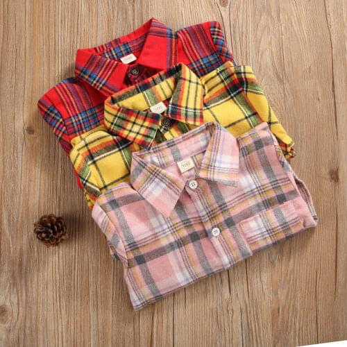 Citgeett Spring Autumn Toddlers Kids Boys Girl Plaid Coat Top Long Sleeve Outwear Outfits Casual Set Clothes