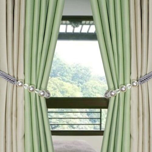 1PC Modern Curtain Tiebacks Rope Beaded Pearl Tie Backs Decorative Holdbacks Home Decoration Holders Accessories Brackets Rods